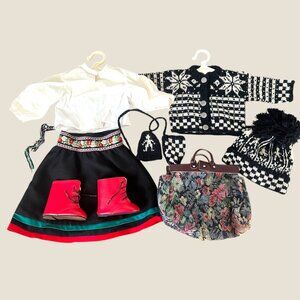 American Girl KIRSTEN Winter Story Outfit Woolens, Bag, Boots Pleasant Company